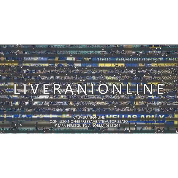 Hellas Veorna fans show their support during Hellas Verona FC vs Juventus FC, 2° Serie A Enilive 2024-25 game at Marcantonio Bentegodi Stadium in Verona (VR), Italy, on August 26, 2024. (Photo by Davide Casentini)/AGENZIA ALDO LIVERANI SAS