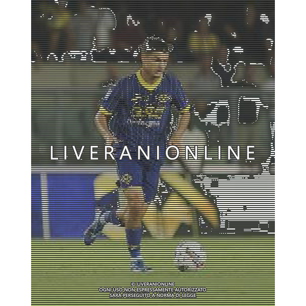 Reda Belahyane of Hellas Verona FC play the ball during Hellas Verona FC vs Juventus FC, 2° Serie A Enilive 2024-25 game at Marcantonio Bentegodi Stadium in Verona (VR), Italy, on August 26, 2024. (Photo by Davide Casentini)/AGENZIA ALDO LIVERANI SAS