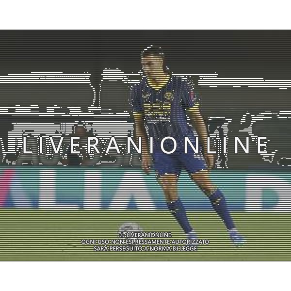 Diego Coppola of Hellas Verona FC play the ball during Hellas Verona FC vs Juventus FC, 2° Serie A Enilive 2024-25 game at Marcantonio Bentegodi Stadium in Verona (VR), Italy, on August 26, 2024. (Photo by Davide Casentini)/AGENZIA ALDO LIVERANI SAS