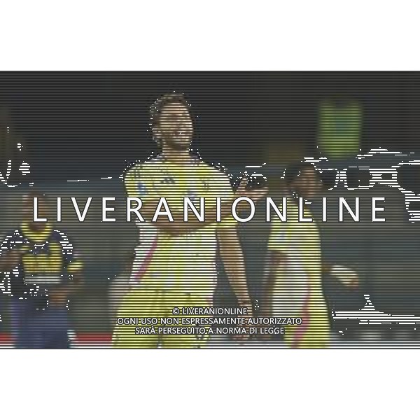 Manuel Locatelli of Juventus FC gestures during Hellas Verona FC vs Juventus FC, 2° Serie A Enilive 2024-25 game at Marcantonio Bentegodi Stadium in Verona (VR), Italy, on August 26, 2024. (Photo by Davide Casentini)/AGENZIA ALDO LIVERANI SAS
