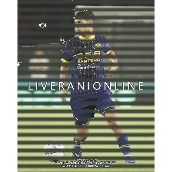 Reda Belahyane of Hellas Verona FC play the ball during Hellas Verona FC vs Juventus FC, 2° Serie A Enilive 2024-25 game at Marcantonio Bentegodi Stadium in Verona (VR), Italy, on August 26, 2024. (Photo by Davide Casentini)/AGENZIA ALDO LIVERANI SAS