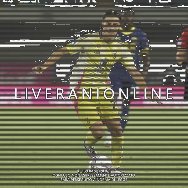 Andrea Cambiaso of Juventus FC battle for the ball during Hellas Verona FC vs Juventus FC, 2° Serie A Enilive 2024-25 game at Marcantonio Bentegodi Stadium in Verona (VR), Italy, on August 26, 2024. (Photo by Davide Casentini)/AGENZIA ALDO LIVERANI SAS