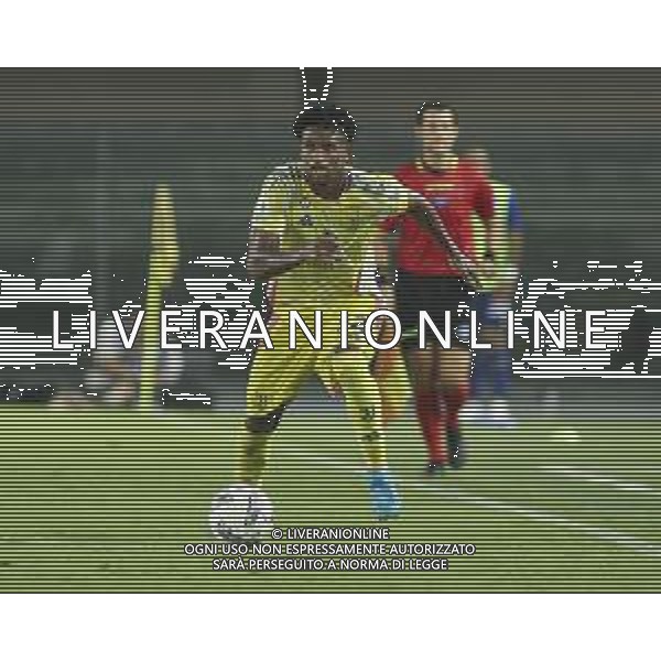 Juan Cabal of Juventus FC play the ball during Hellas Verona FC vs Juventus FC, 2° Serie A Enilive 2024-25 game at Marcantonio Bentegodi Stadium in Verona (VR), Italy, on August 26, 2024. (Photo by Davide Casentini)/AGENZIA ALDO LIVERANI SAS