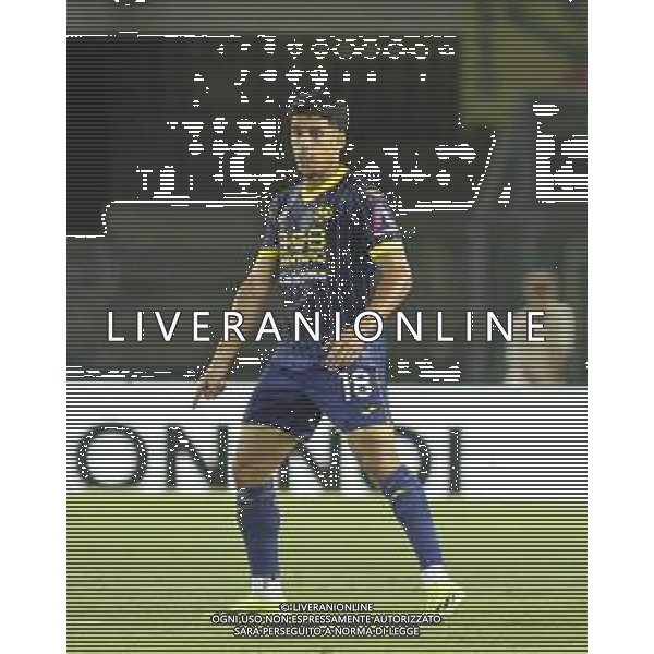 Abdou Harroui of Hellas Verona FC gestures during Hellas Verona FC vs Juventus FC, 2° Serie A Enilive 2024-25 game at Marcantonio Bentegodi Stadium in Verona (VR), Italy, on August 26, 2024. (Photo by Davide Casentini)/AGENZIA ALDO LIVERANI SAS