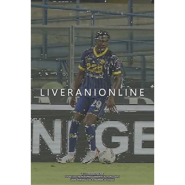 Faride Alidou of Hellas Verona FC play the ball during Hellas Verona FC vs Juventus FC, 2° Serie A Enilive 2024-25 game at Marcantonio Bentegodi Stadium in Verona (VR), Italy, on August 26, 2024. (Photo by Davide Casentini)/AGENZIA ALDO LIVERANI SAS