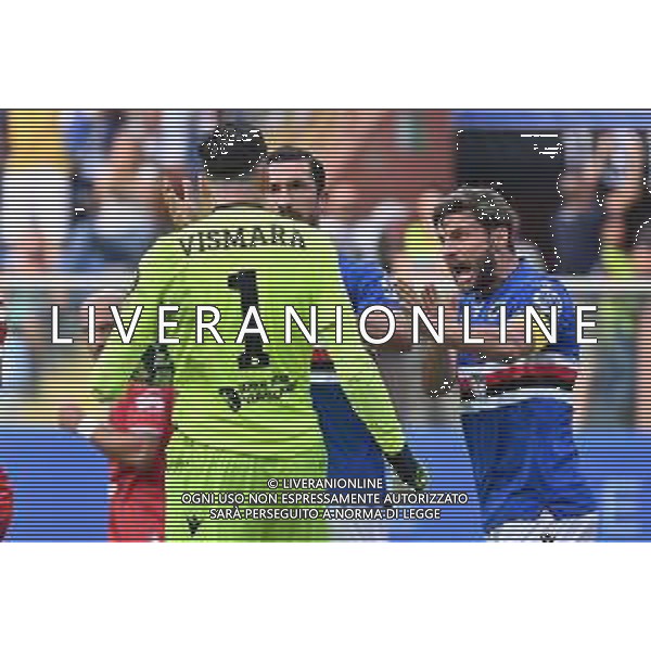 TVRG Sampdoria vs Bari nella foto esultanza Sampdoria dopo il rigore parato da Paolo Vismara (Sampdoria) Genova 31-08-2024 Stadio Luigi Ferraris - Marassi Campionato Serie BKT - 4a giornata foto Roberto Garavaglia/Agenzia Aldo Liverani sas
