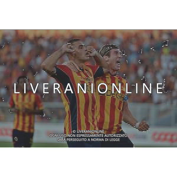 TVEM August 31, 2024 Lecce, Italy - US Lecce vs Cagliari - Italian soccer serie A 2024/25 - Via Del Mare Stadium. In the pic: Nikola Krstovic of US Lecce celebrates after scoring a goal with Federico Baschirotto of US Lecce ©Emmanuele Matrodonato/ AGENZIA ALDO LIVERANI SAS