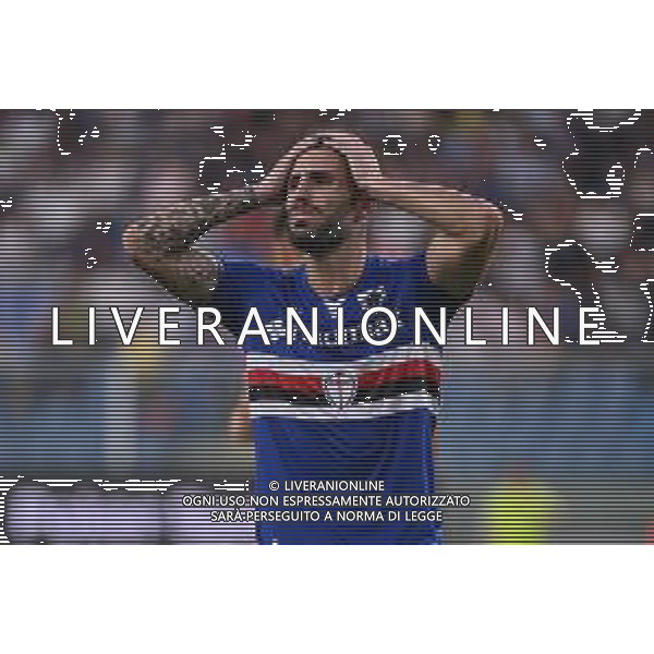 TVRG Sampdoria vs Bari nella foto delusione Gennaro Tutino (Sampdoria) Genova 31-08-2024 Stadio Luigi Ferraris - Marassi Campionato Serie BKT - 4a giornata foto Roberto Garavaglia/Agenzia Aldo Liverani sas