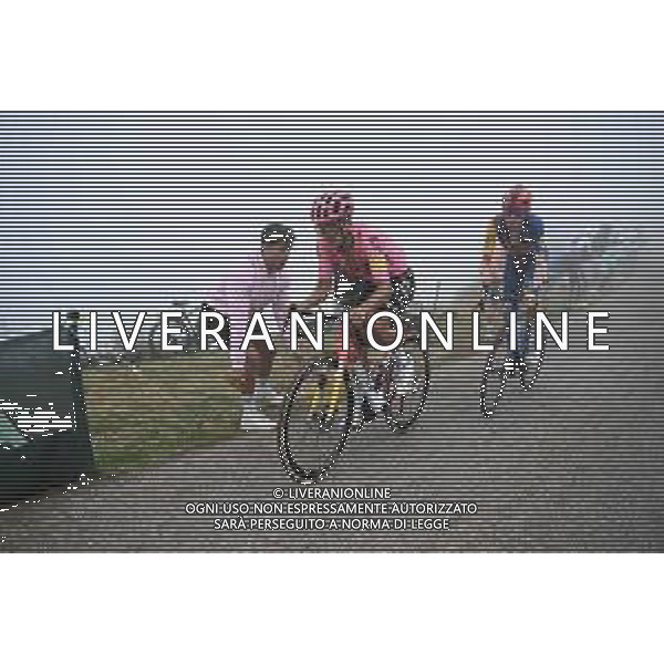 01-09-2024 Vuelta A Espana; Tappa 15 Infiesto - Cuitu Negru; 2024, Ef Education - Easypost; 2024, Lidl - Trek; Carapaz Antonio, Richard Antonio; Skjelmose Jensen, Mattias; Cuitu Negru; ©SANNA/ AGENZIA ALDO LIVERANI SAS