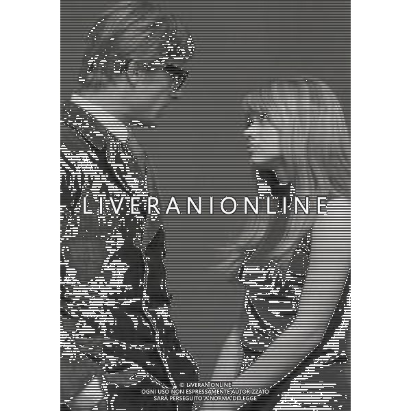 NEG-RETROSPETTIVA RITA PAVONE CANTANTE NELLA FOTO RITA PAVONE CON GIANCARLO GIANNINI A ROMA NELL\'ANNO 1968 AG ALDO LIVERANI SAS