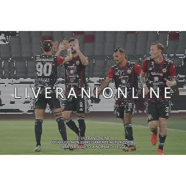 TVEM September 3, 2024 Bari, Italy - Team Altamura vs Foggia Calcio - Italian soccer serie C 2024/25 - San Nicola Stadium. In the pic: Michele Emmausso of Foggia celebrates after scoring a goal with Emanuele Santaniello of Foggia ©Emanuele Mastrodonato / AGENZIA ALDO LIVERANI SAS
