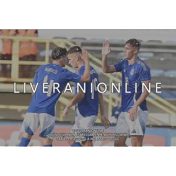 Italia U21 vs San Marino U21 - Turno di qualificazione - 13 Giornata - Stadio D.Francioni - Latina 05-09-2024 nella foto Esultanza Bianco e Esposito FOTO FEDERICO GAETANO-AG ALDO LIVERANI SAS