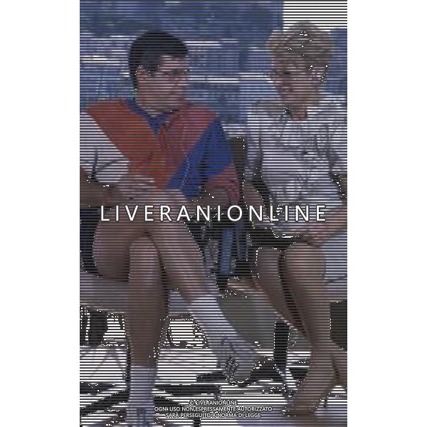 DIAP-RETROSPETTVA SANDRO MILO ATTRICE NELLA FOTO SANDRA MILO A ROMA NELL\'ANNO 1983 CON JERRY LEWIS AG ALDO LIVERANI SAS 