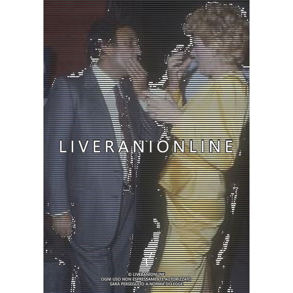 DIAP-RETROSPETTIVA SANDRO MILO ATTRICE NELLA FOTO SANDRA MILO A ROMA NELL\'ANNO 1982 CON EMILIO FEDE AG ALDO LIVERANI SAS 