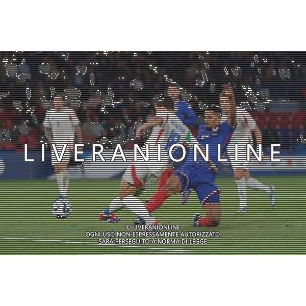 TVEM September 6, 2024 in Paris, France. France vs Italy, UEFA Nations League 2024/25 League A Group A2 match - Parc des Princes Stadium. In the pic: Giacomo Raspadori of Italy scores a goal of 1-3 ©Emanuele Mastrodonato/AGENZIA ALDO LIVERANI SAS