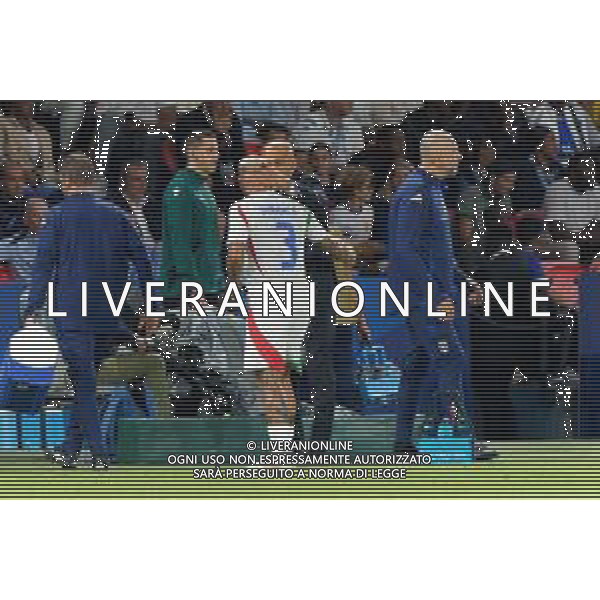 TVEM September 6, 2024 in Paris, France. France vs Italy, UEFA Nations League 2024/25 League A Group A2 match - Parc des Princes Stadium. In the pic: Federico Dimarco of Italy celebrates after scoring a goal with Luciano Spalletti head coach of Italy ©Emanuele Mastrodonato/AGENZIA ALDO LIVERANI SAS