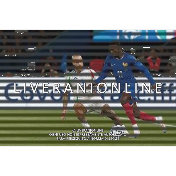 TVEM September 6, 2024 in Paris, France. France vs Italy, UEFA Nations League 2024/25 League A Group A2 match - Parc des Princes Stadium. In the pic: Ousmane Dembélé of France in action against Federico Dimarco of Italy foto e.mastrodonato-ag aldo liverani sas