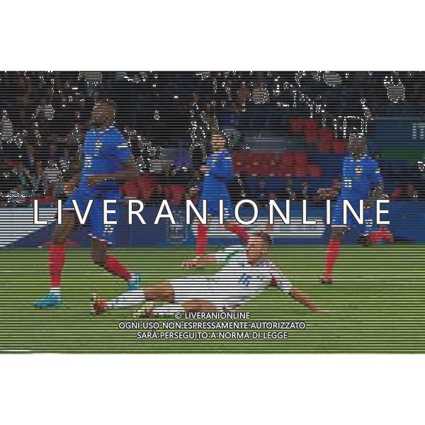 TVEM September 6, 2024 in Paris, France. France vs Italy, UEFA Nations League 2024/25 League A Group A2 match - Parc des Princes Stadium. In the pic: Davide Frattesi of Italy scores a goal of 1-2 foto e.mastrodonato-ag aldo liverani sas