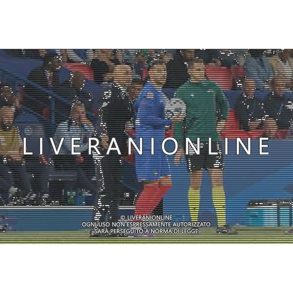 TVEM September 6, 2024 in Paris, France. France vs Italy, UEFA Nations League 2024/25 League A Group A2 match - Parc des Princes Stadium. In the pic: Theo Hernández of France and Luciano Spalletti head coach of Italy foto e.mastrodonato-ag aldo liverani sas