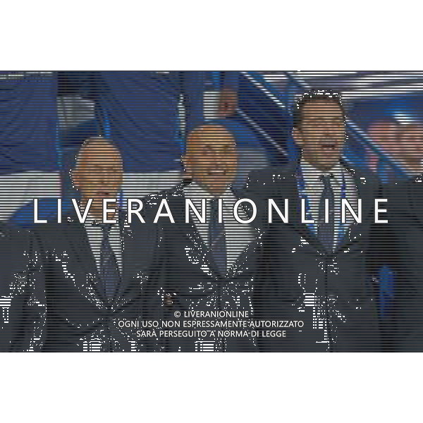 TVEM September 6, 2024 in Paris, France. France vs Italy, UEFA Nations League 2024/25 League A Group A2 match - Parc des Princes Stadium. In the pic: coach of Italy Marco Domenichini, Luciano Spalletti head coach of Italy and Italy Head of Delegation Gianluigi Buffon during the National Anthems/AGENZIA ALDO LIVERANI SAS