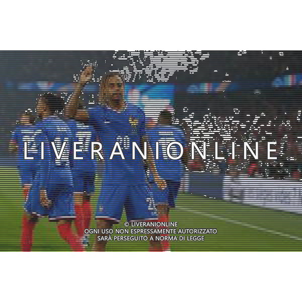 TVEM September 6, 2024 in Paris, France. France vs Italy, UEFA Nations League 2024/25 League A Group A2 match - Parc des Princes Stadium. In the pic: Bradley Barcola of France celebrates after scoring a goal/AGENZIA ALDO LIVERANI SAS