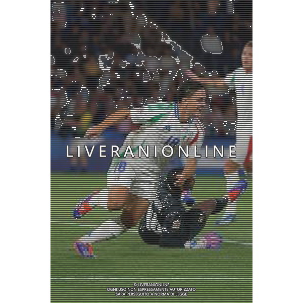 TVEM September 6, 2024 in Paris, France. France vs Italy, UEFA Nations League 2024/25 League A Group A2 match - Parc des Princes Stadium. In the pic: Giacomo Raspadori of Italy celebrates after scoring a goal/AGENZIA ALDO LIVERANI SAS