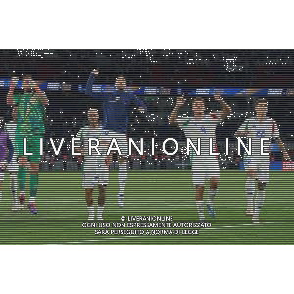 TVEM September 6, 2024 in Paris, France. France vs Italy, UEFA Nations League 2024/25 League A Group A2 match - Parc des Princes Stadium. In the pic: the Italy players celebrates the victory/AGENZIA ALDO LIVERANI SAS