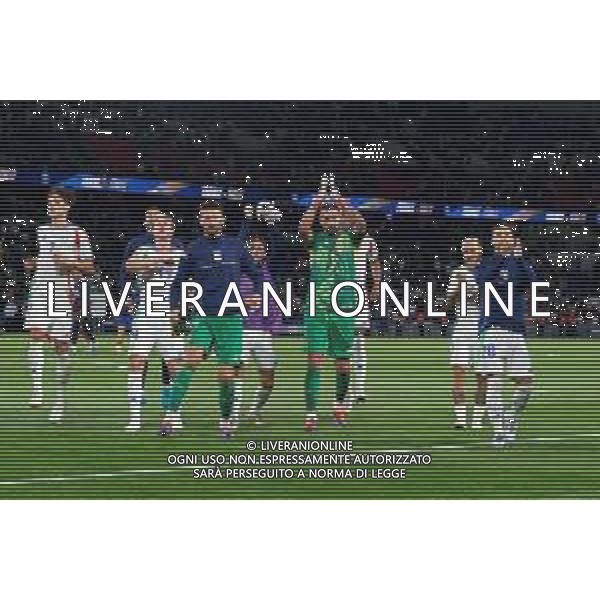 TVEM September 6, 2024 in Paris, France. France vs Italy, UEFA Nations League 2024/25 League A Group A2 match - Parc des Princes Stadium. In the pic: the Italy players celebrates the victory/AGENZIA ALDO LIVERANI SAS