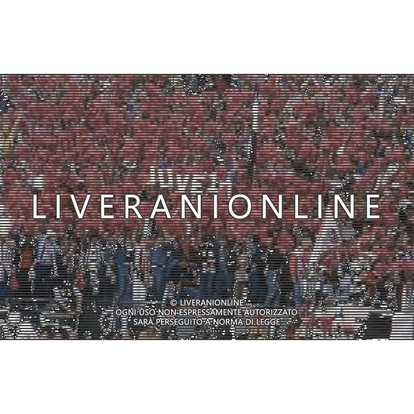 DIAP-RETROSPETTIVA TIFOSI JUVENTUS CALCIO NELLA FOTO I TIFOSI DELLA JUVENTUS FESTEGGIANO IL 19 SCUDETTO NELLA PARTITA JUVENTUS-FIORENTINA NELL\'ANNO 1981 FOTO ENRICO LIVERANI-AG ALDO LIVERANI SAS 