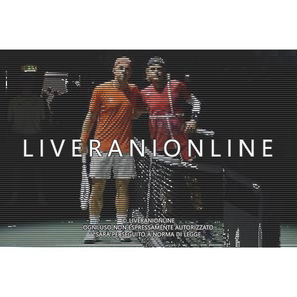BOLOGNA, ITALIA - 10 September: Il belga Zizou Bergs e l\'olandense Tallon Griekspoor in Davis Cup alla Unipol Arena di Bologna - Tennis, Davis Cup, Olanda, Belgio ©Andrea Rosito - AGENZIA ALDO LIVERANI SAS