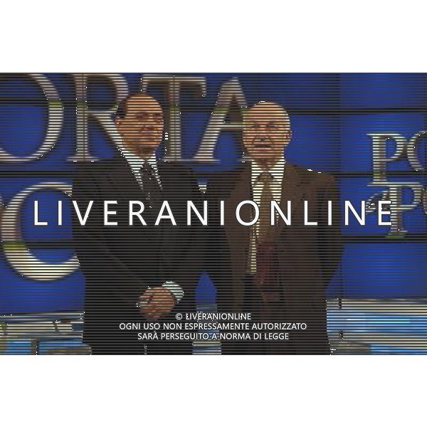 ROMA, 11 GENNAIO 2006 TRASMISSIONE PORTA A PORTA CON BERLUSCONI E BERTINOTTI. NELLA FOTO: SILVIO BERLUSCONI - FAUSTO BERTINOTTI foto Ag.Aldo Liverani