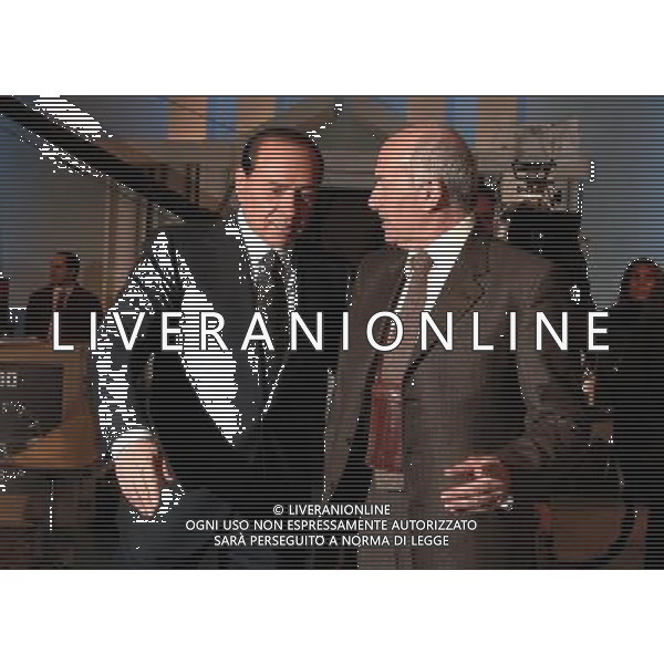 ROMA, 11 GENNAIO 2006 TRASMISSIONE PORTA A PORTA CON BERLUSCONI E BERTINOTTI. NELLA FOTO: SILVIO BERLUSCONI - FAUSTO BERTINOTTI foto Ag.Aldo Liverani