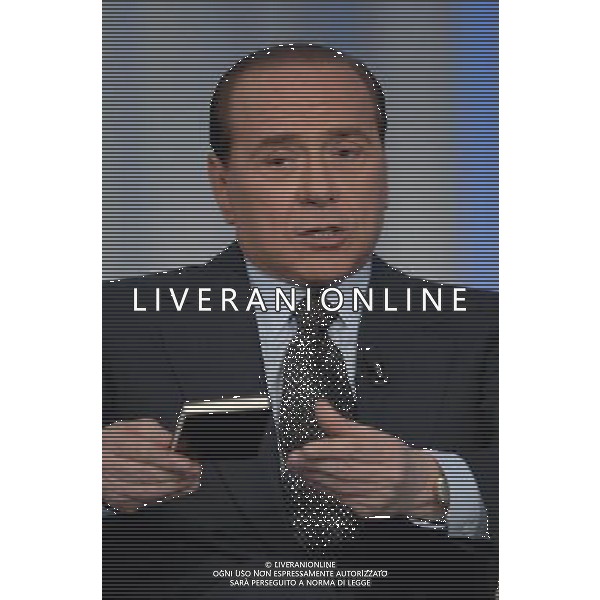 ROMA, 11 GENNAIO 2006 TRASMISSIONE PORTA A PORTA CON BERLUSCONI E BERTINOTTI. NELLA FOTO: SILVIO BERLUSCONI foto Ag.Aldo Liverani