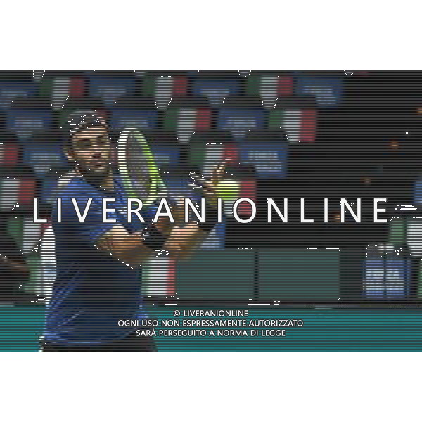 BOLOGNA, ITALIA - 11 SETTEMBRE: Matteo Berrettini in azione all\'Unipol Arena l\'11 settembre 2024 a Bologna, Italia foto andrea rosito-ag aldo liverani sas