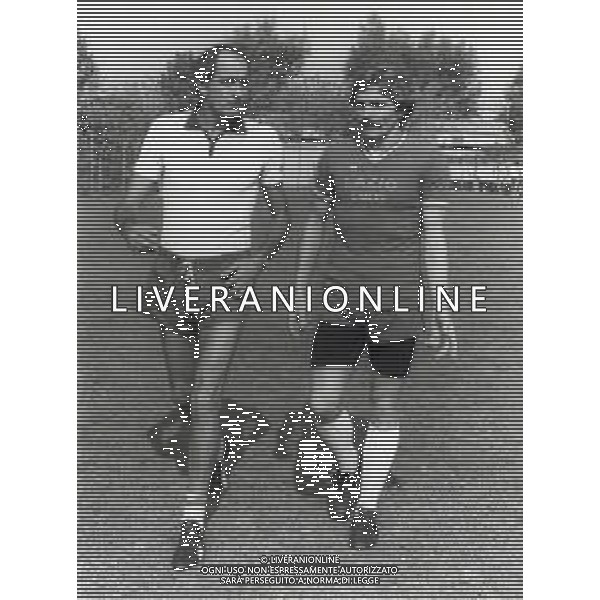 ST-RETROSPETTIVA BOB LOVATI ALLENATORE E DIRIGENTE SPORTIVO NELLA FOTO BOB LOVATI ALLENATORE LAZIO CALCIO CON VINCENZO ZUCCHINI  FOTO FRANCO CECI-AG ALDO LIVERANI SAS 