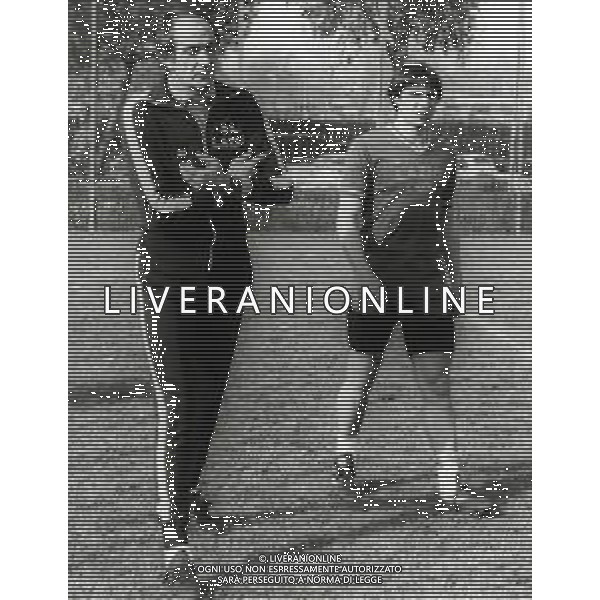 ST-RETROSPETTIVA BOB LOVATI ALLENATORE E DIRIGENTE SPORTIVO NELLA FOTO BOB LOVATI ALLENATORE LAZIO CALCIO CON BRUNO GIORDANO  FOTO FRANCO CECI-AG ALDO LIVERANI SAS 
