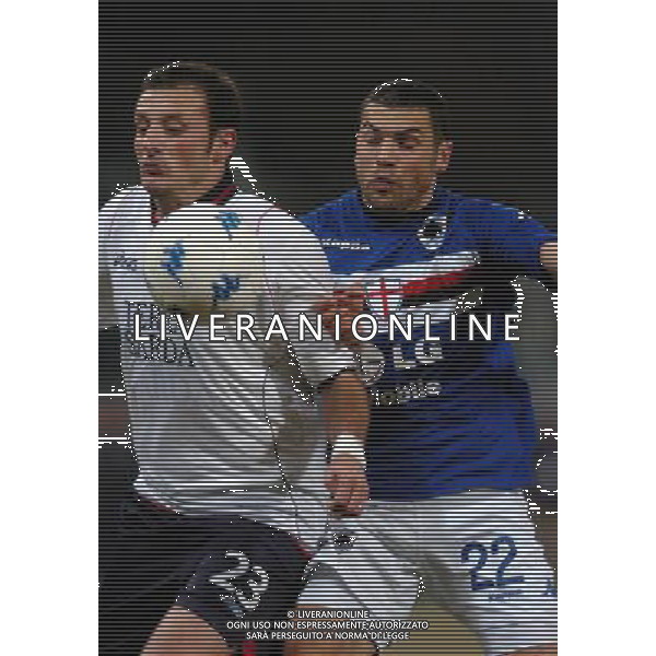 SAMPDORIA - CAGLIARI COPPA ITALIA TIM CUP 11/01/2006 NELLA FOTO ANTONIO LANGELLA E MAX TONETTO PH ARCAINI/AG. ALDO LIVERANI