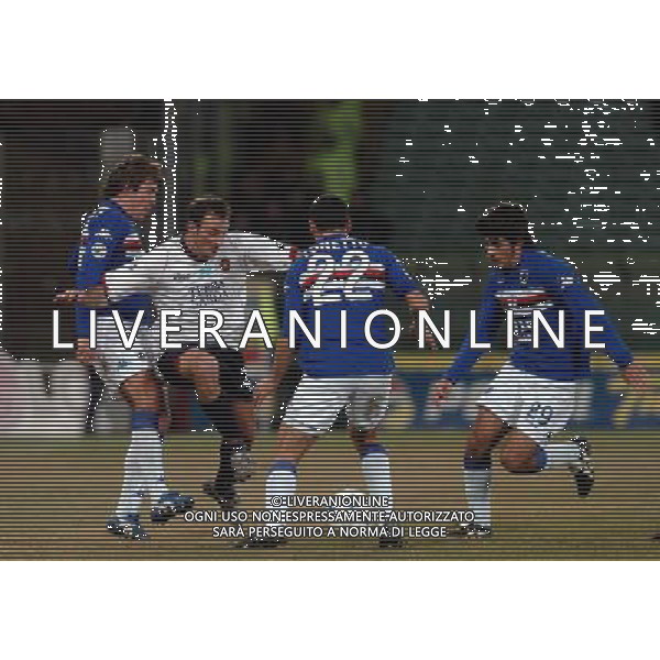 SAMPDORIA - CAGLIARI COPPA ITALIA TIM CUP 11/01/2006 NELLA FOTO ANTONIO LANGELLA, MAX TONETTO E KUTUZOV PH ARCAINI/AG. ALDO LIVERANI