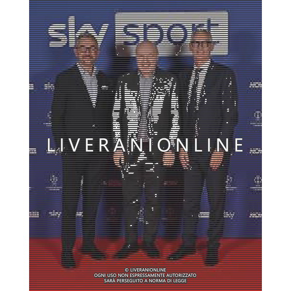 TVRG Photocall Sky Sport nella foto da SX Luca Danovaro direttore marketing Inter, Giuseppe Marotta presidente Inter e Alessandro Antonello amministratore delegato corporate Inter Milano 11-09-2024 Photocall in occasione dell’evento Sky Sport dedicato alla UEFA Champions League e alle altre Coppe Europee foto Roberto Garavaglia/Agenzia Aldo Liverani sas