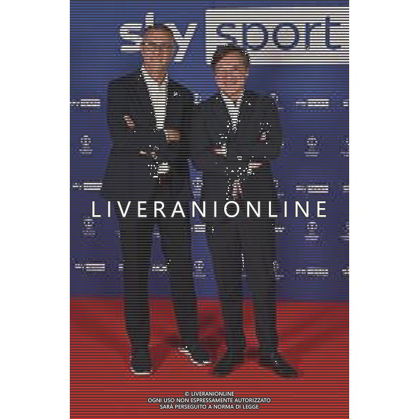 TVRG Photocall Sky Sport nella foto Giuseppe Bergomi SX e Fabio Caressa DX Milano 11-09-2024 Photocall in occasione dell’evento Sky Sport dedicato alla UEFA Champions League e alle altre Coppe Europee foto Roberto Garavaglia/Agenzia Aldo Liverani sas