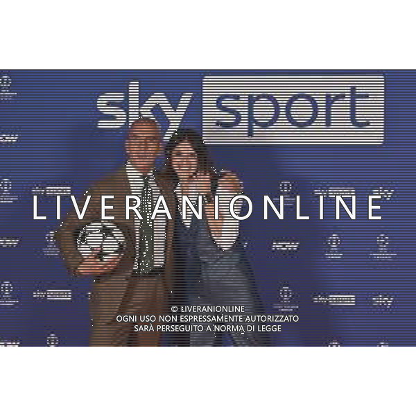 TVRG Photocall Sky Sport nella foto Paolo Di Canio e Federica Lodi Milano 11-09-2024 Photocall in occasione dell’evento Sky Sport dedicato alla UEFA Champions League e alle altre Coppe Europee foto Roberto Garavaglia/Agenzia Aldo Liverani sas