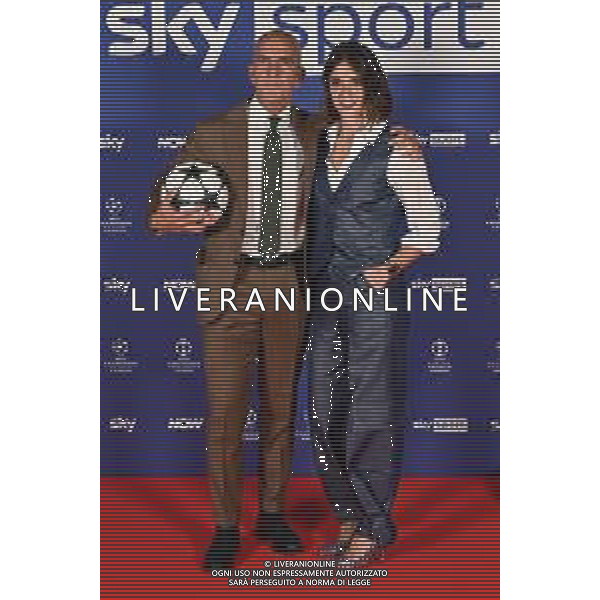 TVRG Photocall Sky Sport nella foto Paolo Di Canio e Federica Lodi Milano 11-09-2024 Photocall in occasione dell’evento Sky Sport dedicato alla UEFA Champions League e alle altre Coppe Europee foto Roberto Garavaglia/Agenzia Aldo Liverani sas