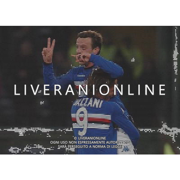 SAMPDORIA - CAGLIARI COPPA ITALIA TIM CUP 11/01/2006 NELLA FOTO esultanza dopo il gol di francesco flachi del 2-1 PH ARCAINI/AG. ALDO LIVERANI