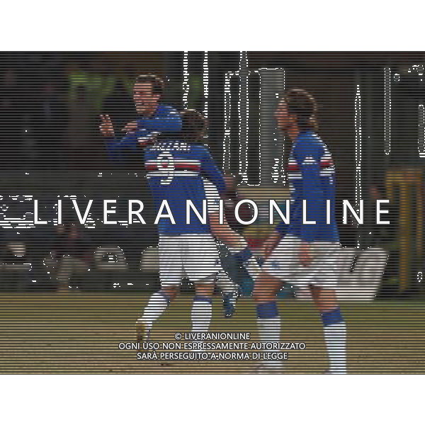 SAMPDORIA - CAGLIARI COPPA ITALIA TIM CUP 11/01/2006 NELLA FOTO esultanza dopo il gol di francesco flachi del 2-1 PH ARCAINI/AG. ALDO LIVERANI