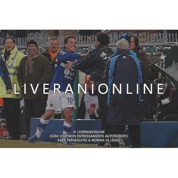 SAMPDORIA - CAGLIARI COPPA ITALIA TIM CUP 11/01/2006 NELLA FOTO esultanza dopo il gol di francesco flachi del 2-1 PH ARCAINI/AG. ALDO LIVERANI