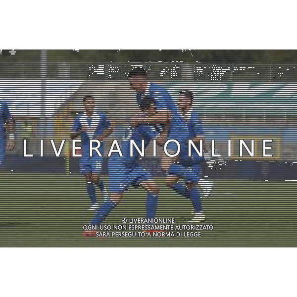 Ante Matej Juric of Brescia Calcio FC celebrates after scoring second goal during Brescia Calcio vs Frosinone Calcio, 5° Serie B BKT 2024-25 game at Mario Rigamonti stadium in Brescia (BS), Italy, on September 14, 2024. (Photo by Davide Casentini) ag aldo liverai sas