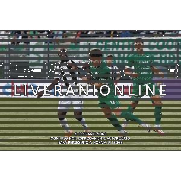 TVEM September 14, 2024 Monopoli, Italy - Monopoli vs Juventus Next Gen - Italian soccer serie C 2024/25 - Vito Simone Veneziani Stadium. In the pic: Felix Ohene Afena Gyan of Juventus Next Gen in action against Claudio Cristallo of Monopoli foto emmanuele mastrodonato-ag aldo liverani sas