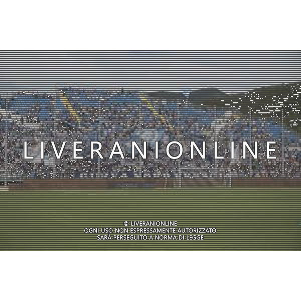 Brescia fans show their support during Brescia Calcio vs Frosinone Calcio, 5° Serie B BKT 2024-25 game at Mario Rigamonti stadium in Brescia (BS), Italy, on September 14, 2024. (Photo by Davide Casentini)/AGENZIA ALDO LIVERANI SAS