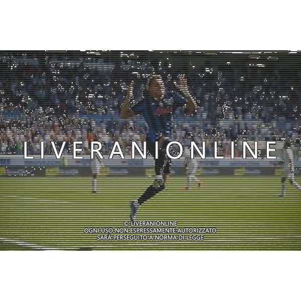 Mateo Retegui of Atalanta BC celebrates after scoring during Atalanata BC vs ACF Fiorentina, 4° Serie A Enilive 2024-25 game at Gewiss Stadium in Bergamo (BG), Italy, on September 15, 2024. (Photo by Davide Casentini)/AGENZIA ALDO LIVERANI SAS