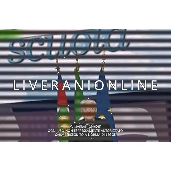 16-9-2024. Il presidente della Repubblica Italiana Sergio Mattarella e il ministro dell\'istruzione Giuseppe Valditara, presenziano la 24esima edizione di tutti a scuola. Si terrà innaugurazione anno scolastico 2024/2025, presso Convitto Nazionale "Vittorio Emanuele II", in via Pintus a Cagliari. Foto Salvatore Moi/Agenzia Aldo Liverani s.as. Nella foto: Sergio Mattarella Presidente Repubblica Italiana